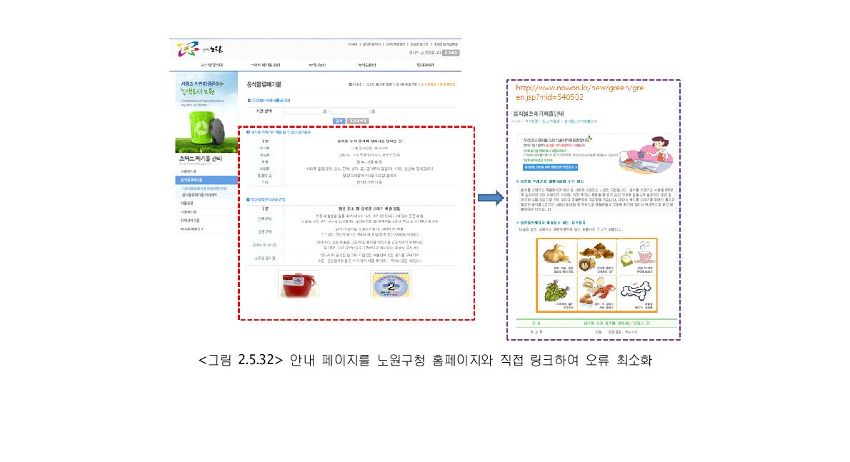 안내 페이지를 노원구청 홈페이지와 직접 링크하여 오류 최소화