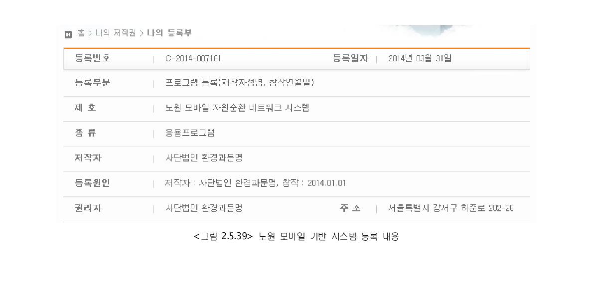 노원 모바일 기반 시스템 등록 내용