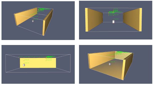 그림 5.31 UL217 기준에 따른 TEST ROOM의 시뮬레이션 형상 및 격 자계