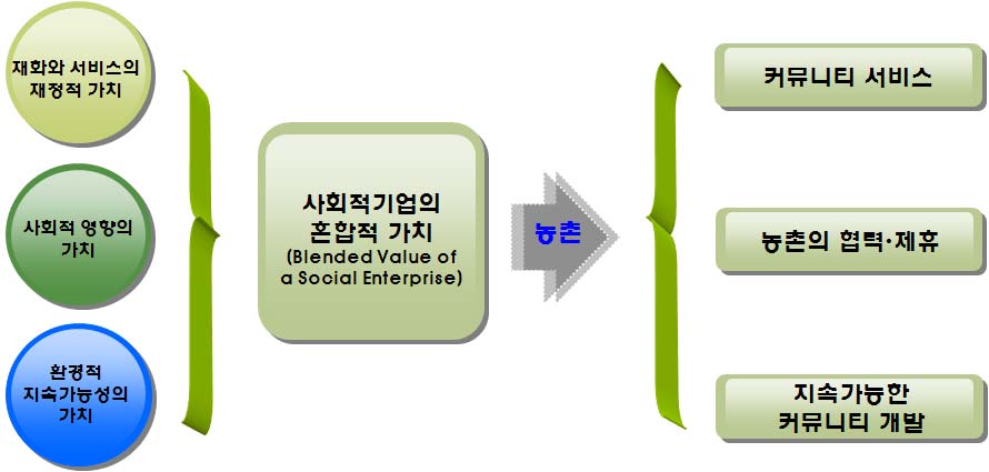 그림 1-1. 농촌지역 사회적기업의 가치와 목표