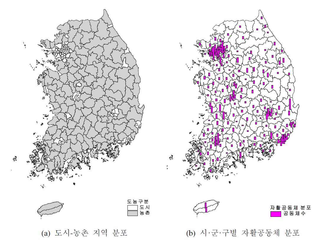 그림 2- 4. 자활공동체 분포도