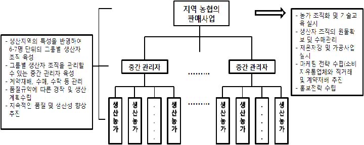 그림 5-2. 지역농협과 생산자 간 조직화 체계 구성 및 강화 방안