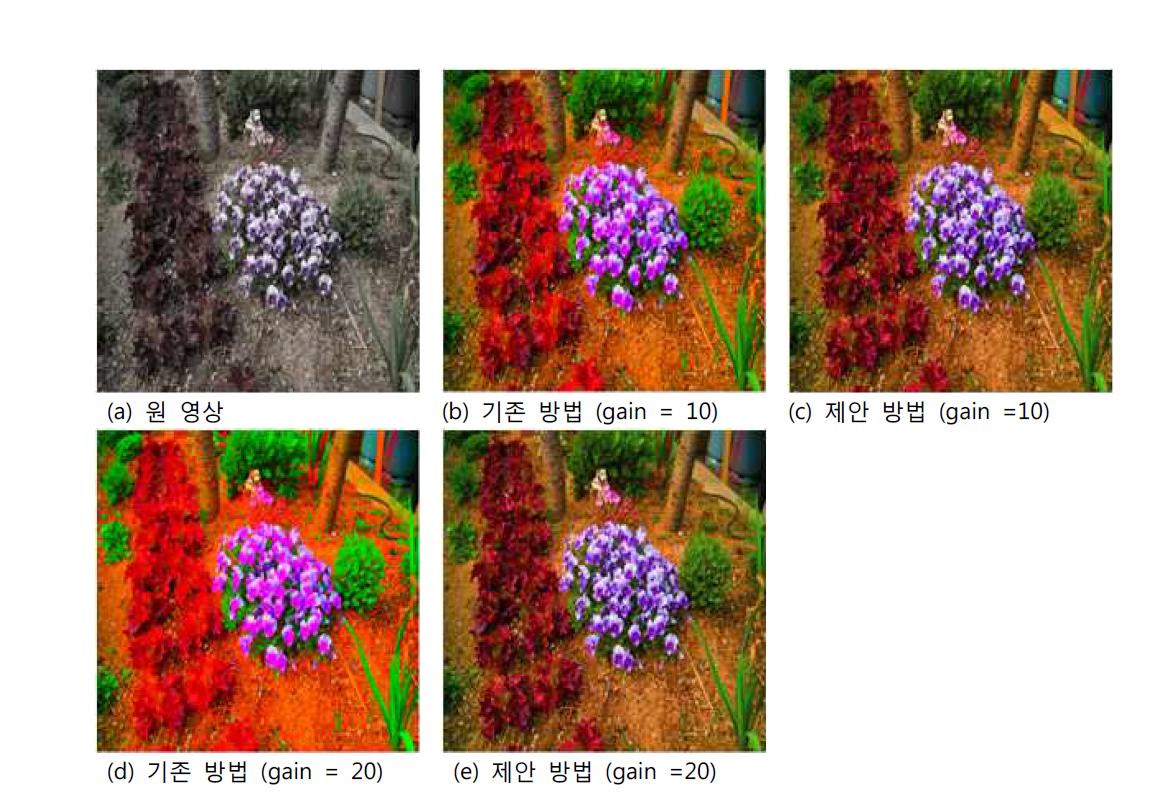 LUT를 이용한 채도 향상 기법 적용 결과