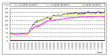 피사체의 왼쪽(대기)온도분포(1[m])