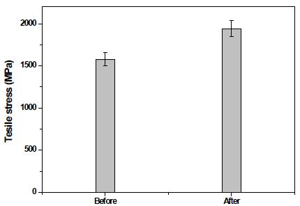 Tensile stress of carbon/epoxy composites for plasma treatment