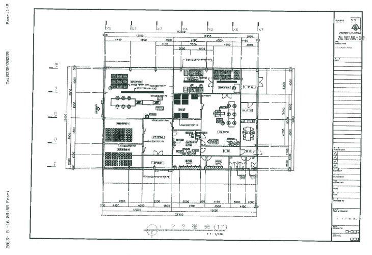 proposed floor plan of the plant for the production of frozen sliced