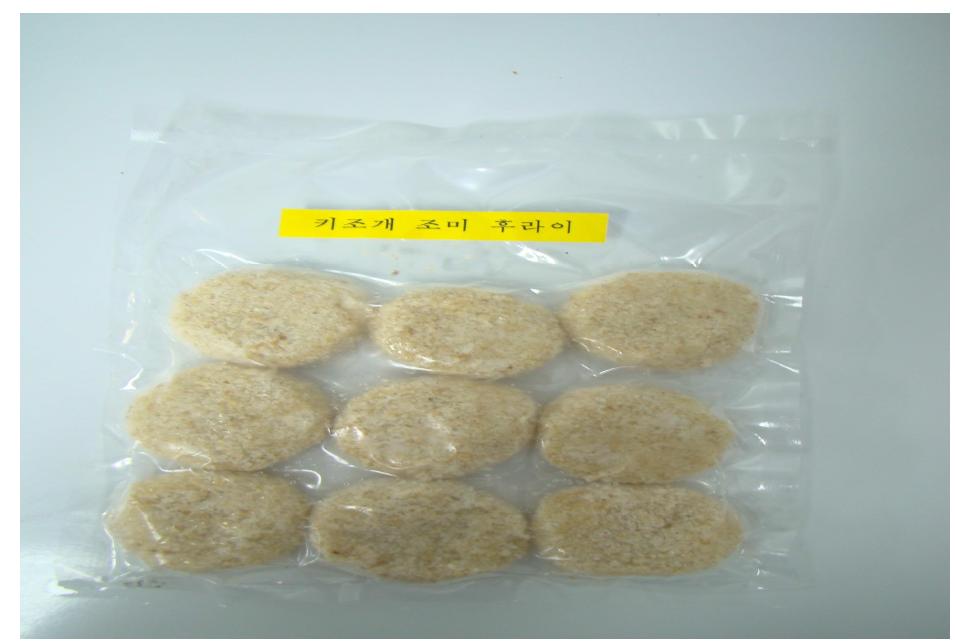 Image photo of seasoned & frozen pen-shell fried sample.