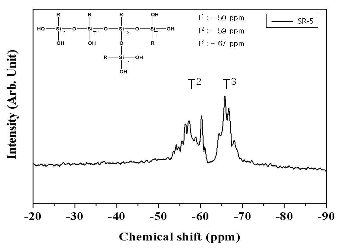 합성 된 SR-5의 29Si liquid NMR