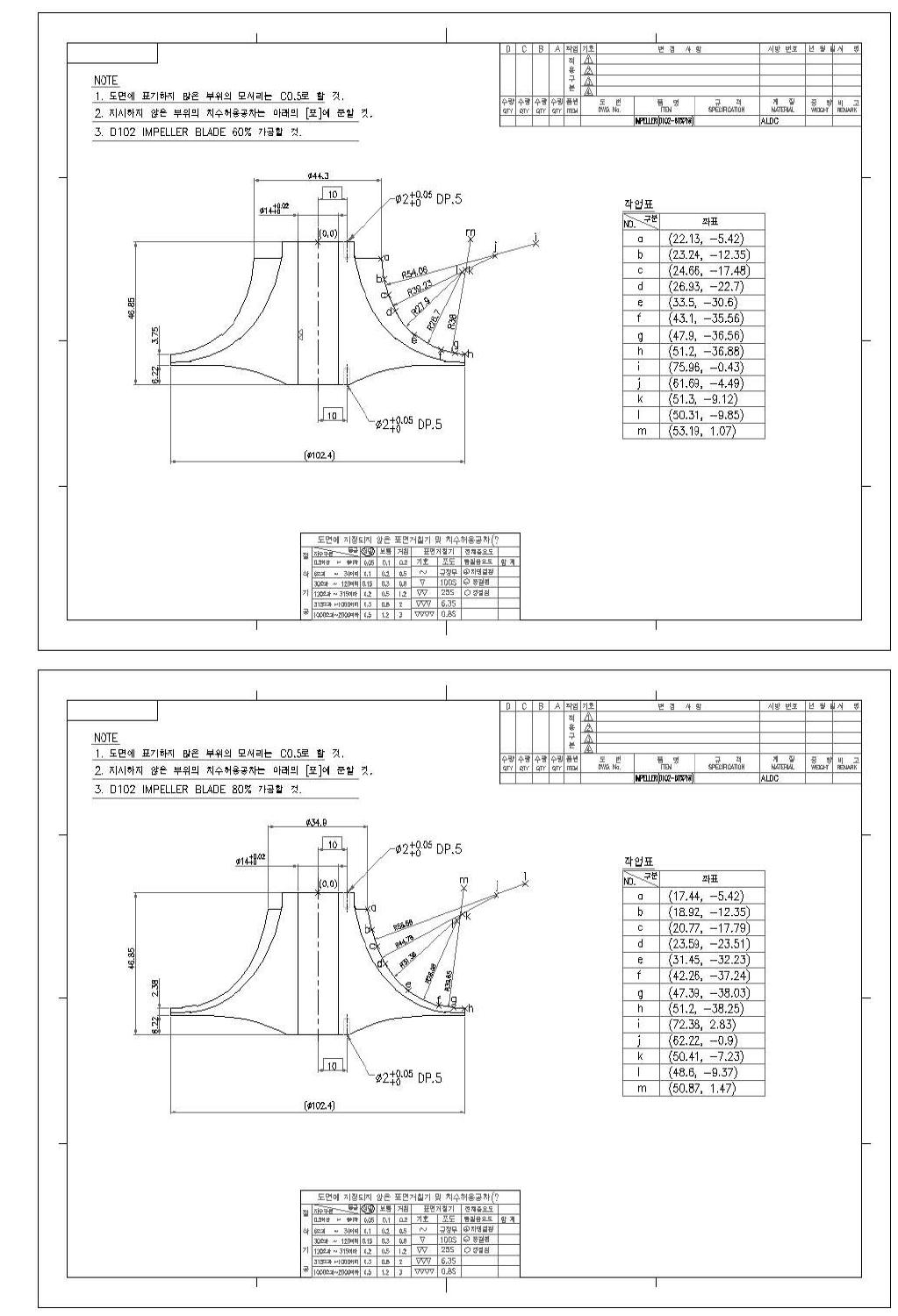 임펠러 설계도