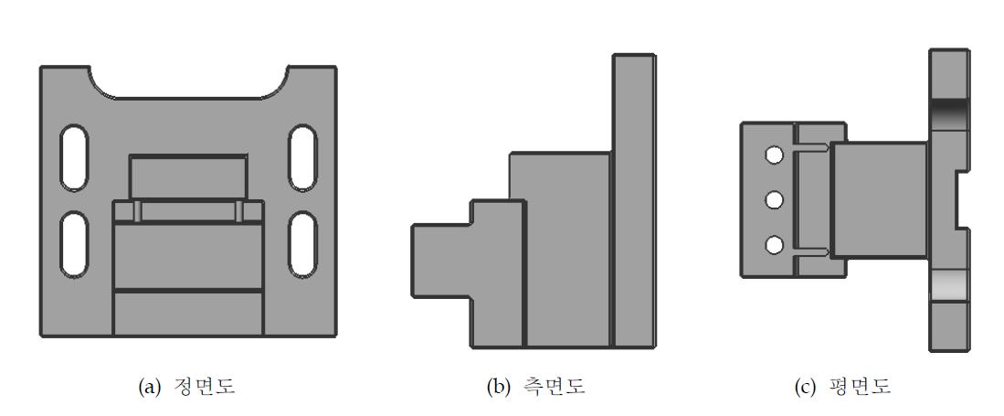 Anvil 고정용 지그 (정면도, 측면도, 평면도)