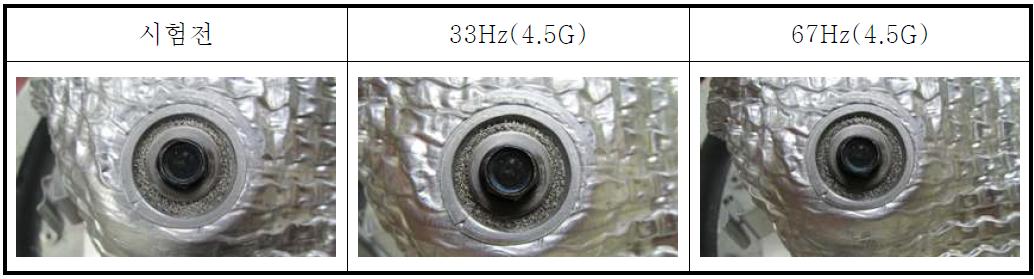 진동내구시험 후 완충장치(불량품 경우) 사진