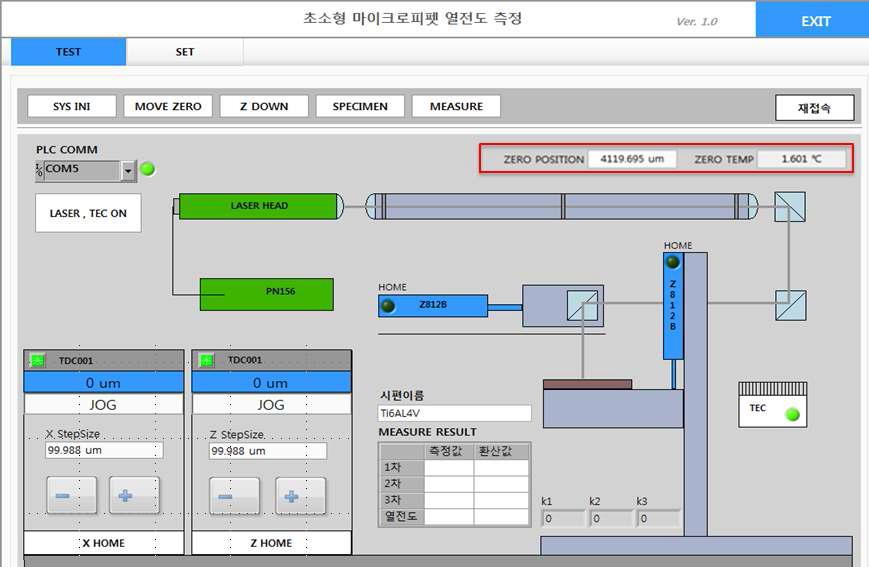 유저 인터페이스 상단에 영점 위치 업데이트