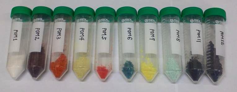 고유한 색깔을 갖는 POM들 (POM2~12는 합성한 POM들)