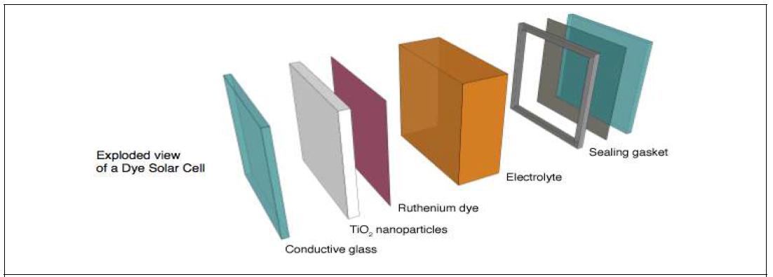 DSSC Type 태양전지 모듈 제작 개념도