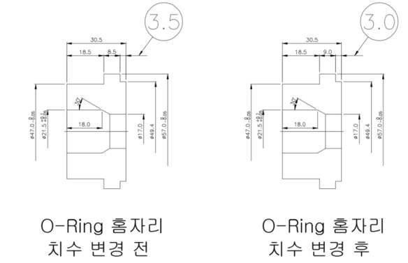 Low Disc Guide 의 O-Ring 홈 자리 치수 변경