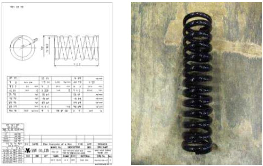 Main Spring의 제품사진 및 도면