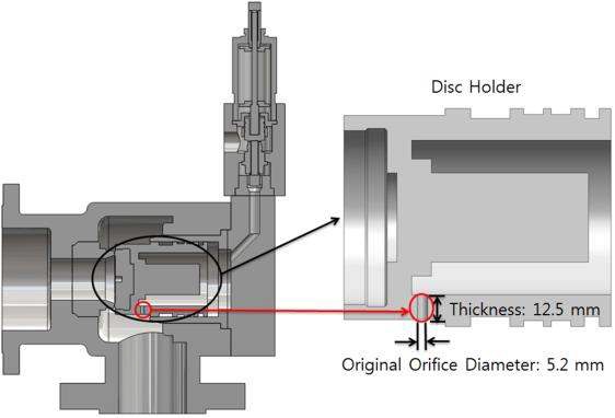 Main Valve 의 Disc Holder Orifice