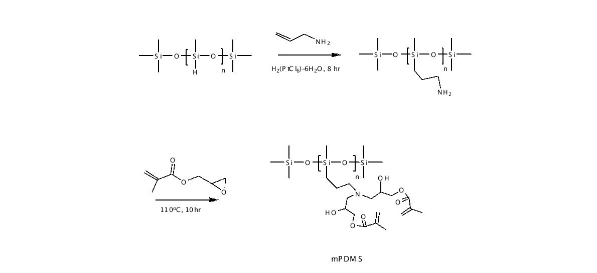 Graft multi-functional polydimethylsiloxane(mPDMS)의 합성 scheme