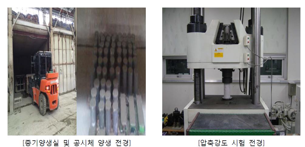 양생전경 및 강도시험전경