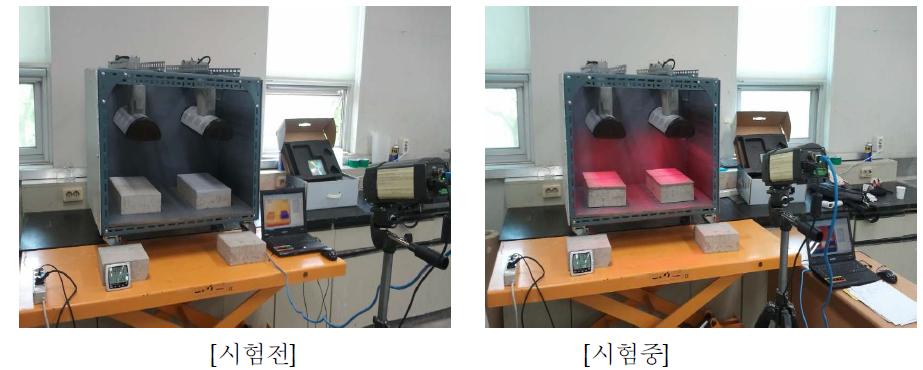 실내조사 시험전경(인공열원 조사)