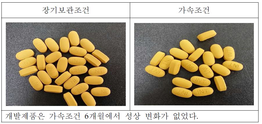 콜린알포세레이트정제의 안정성 시험 (성상)