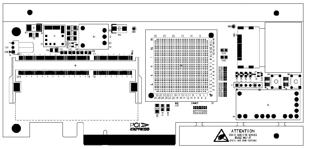 패턴 매칭 프로세싱 카드 형상 설계(PCB)-전면