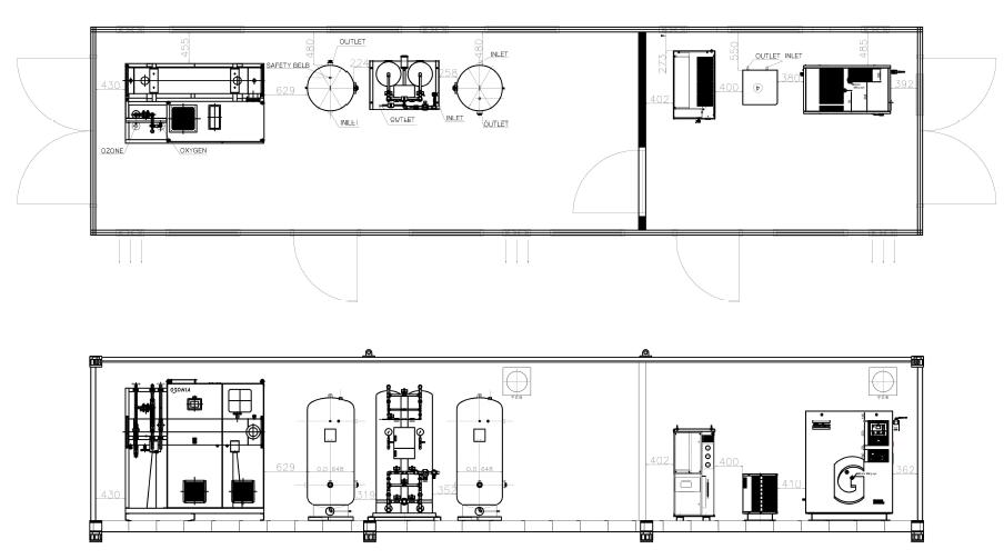 오존발생 시스템 장비 배치 도면