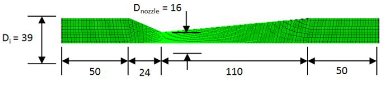 MH-250 노즐 CFD 해석용 형상 치수