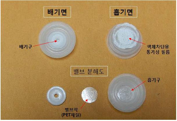 액체 발효식품 포장용 가스배출 밸브 시제품 제작