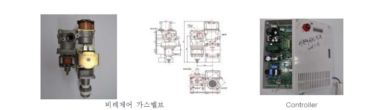 전류조절기와 비례제어 밸브의 사진 및 도면