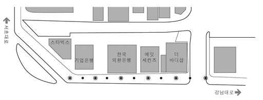 강남역 사거리의 측정 지점