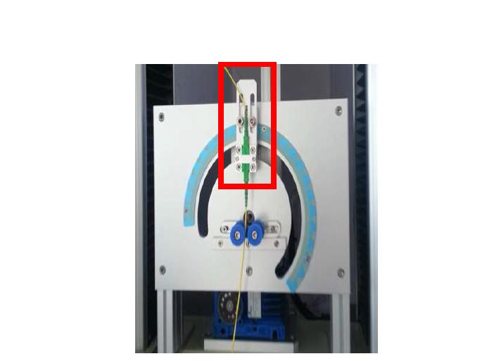 광커넥터 기계적 시험장치의 굴곡(Flex) 시험 부 실제 사진