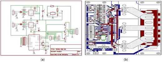 광커넥터 기계적 시험장치의 인장(Proof) 시험 (a)회로도 (b)PCB 설계도면