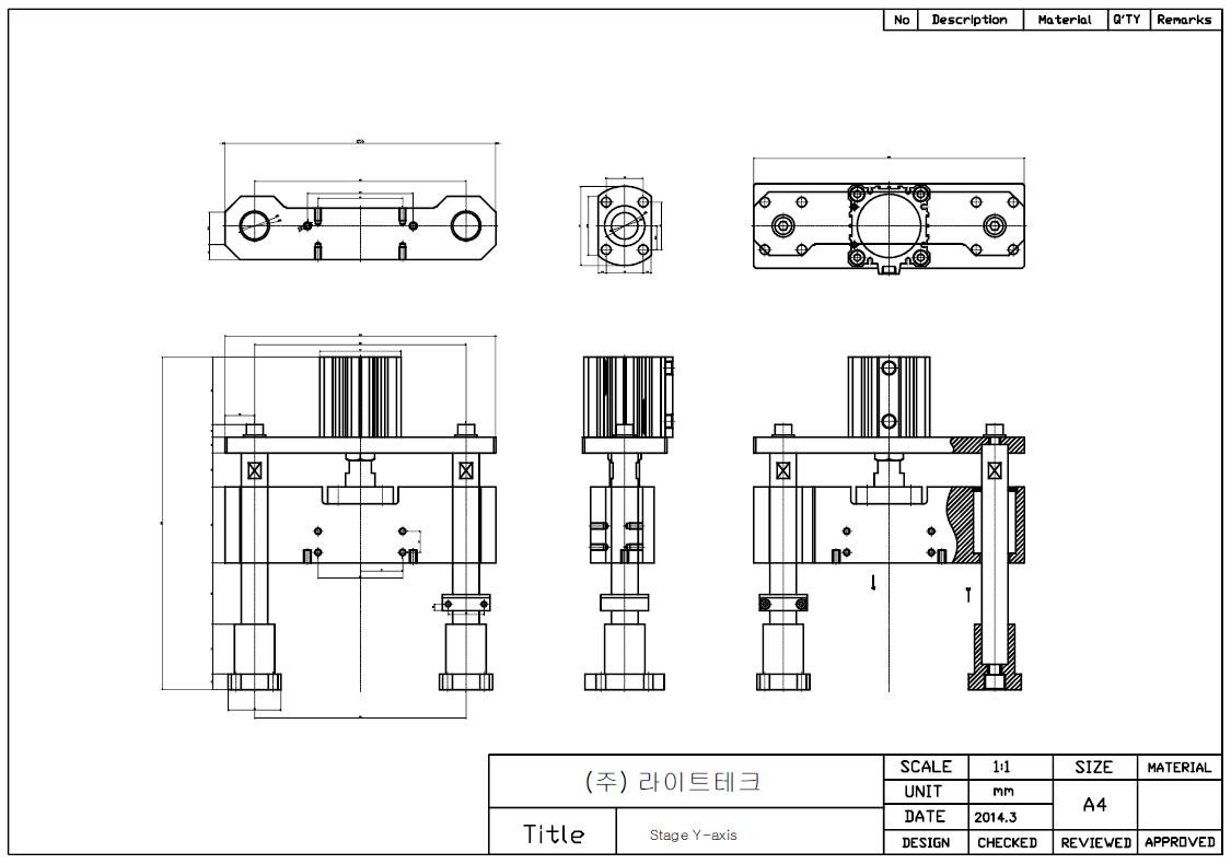 광커넥터 기계적 시험장치 Stage Y-axis