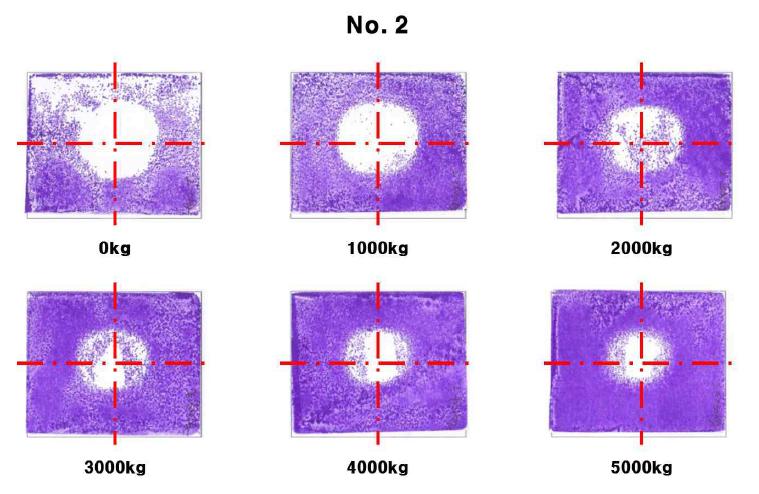 The defect area of specimen No. 2