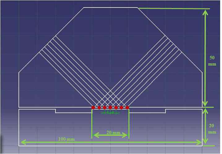 Geometry of specimen (dimensions in mm)