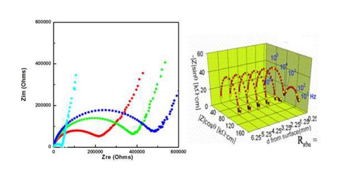 AC impedance 측정에 의한 저항특성 변화