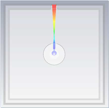 Filament cathode로부터 인출된 전자빔의 궤적