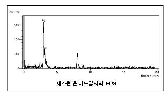 은 나노입자의 EDS 분석 결과