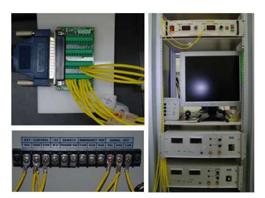 고전압 전원과 data acquisition board의 연결