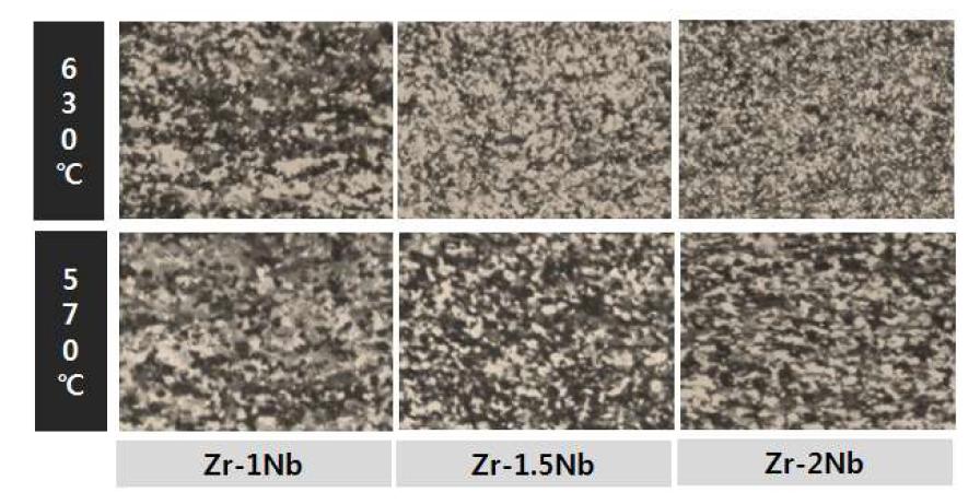 Zr-xNb 합금의 중간열처리에 따른 미세조직 변화