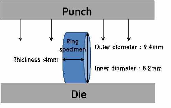 Schematic configuration of compressive testing.