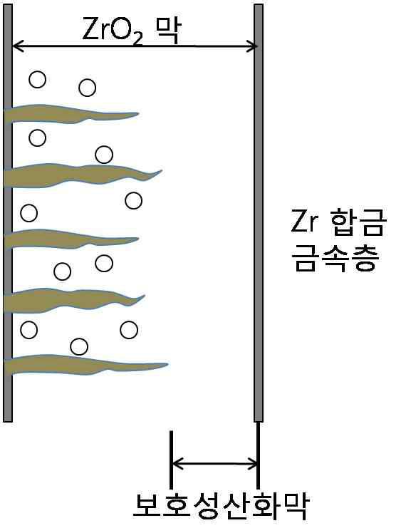 Zirconium alloy 산화 1차법칙 ; 천이점 이후 산화막의 보호성이 상실되어 일정한 속도로 산화가 가속되는 1차 법칙을 따르게 된다.