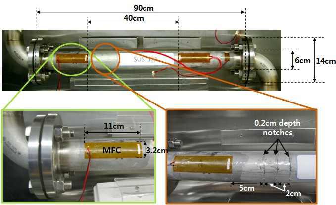 배관 실험체의 상세 및 균열 손상 시나리오