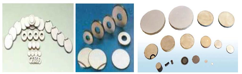 Various piezoelectric Ceramic Elements used in 