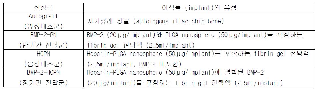 실험군의 분류와 처리