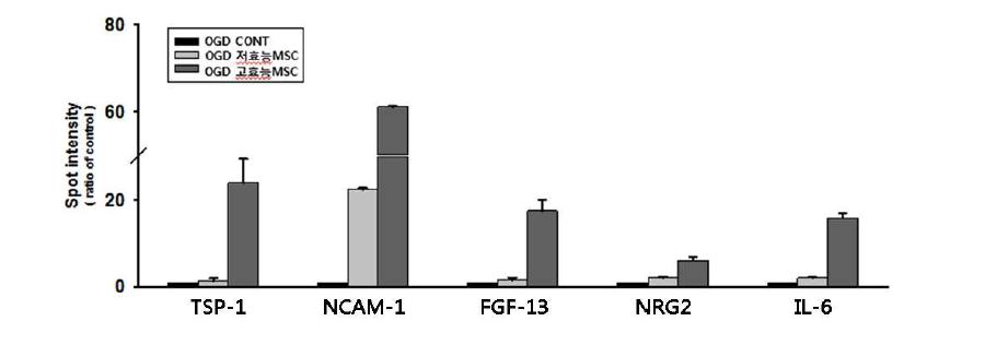고효능 MSC2를 통해 선정된 5종 역가후보 단백질