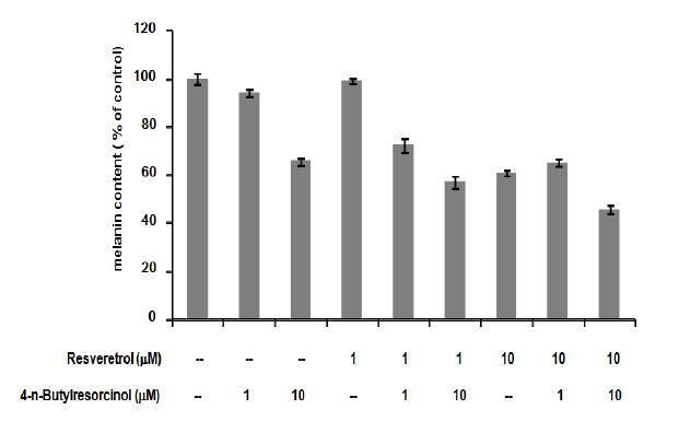 Resveratrol과 4-n-butylresorcinol에 의한 멜라닌 생성 억제 작용