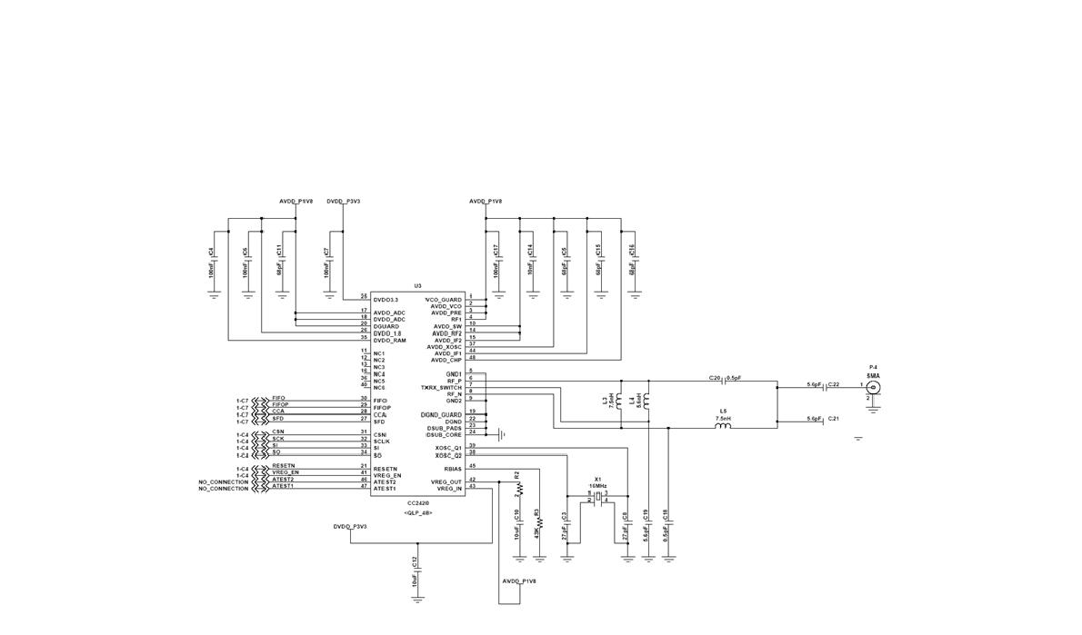 CC2420 RF Chip을 사용한 ZigBee 인터페이스 회로