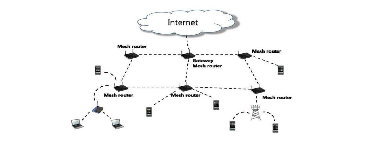 infrastructure/Backbone으로의 무선 메쉬 네트워크의 구조